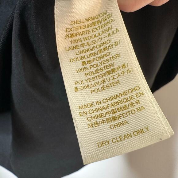 Kate Spade Pleated Button Down Wool Skirt Women's Black Size 4 - Picture 6 of 8